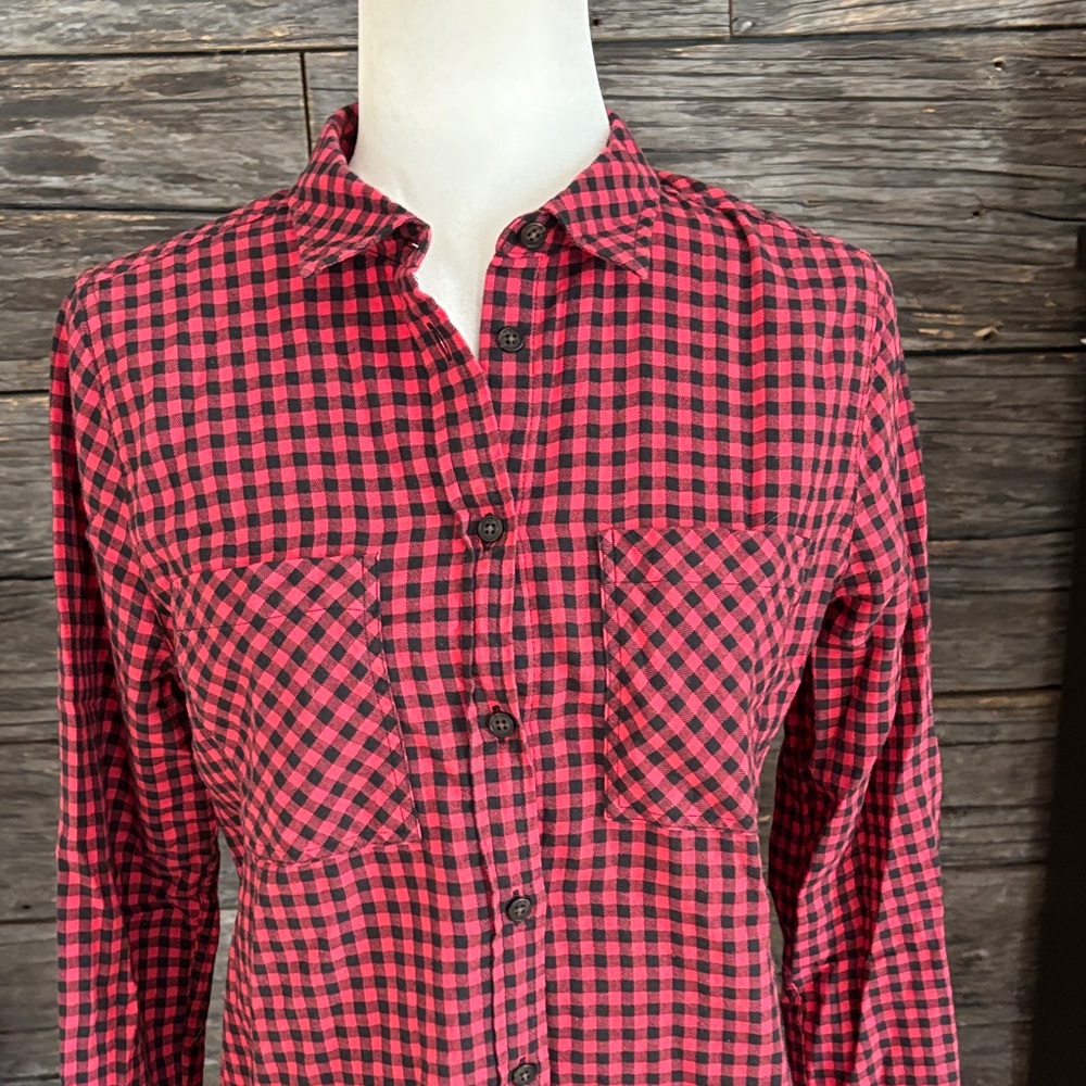 J. Crew Red and Black Checkered Button-Down Shirt - Picture 3 of 10